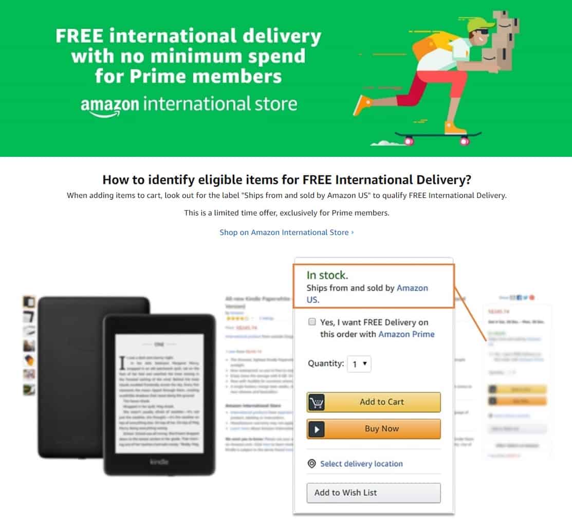 Amazon Free International Delivery