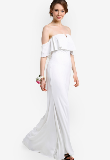 White Ruffle Dress Zalora