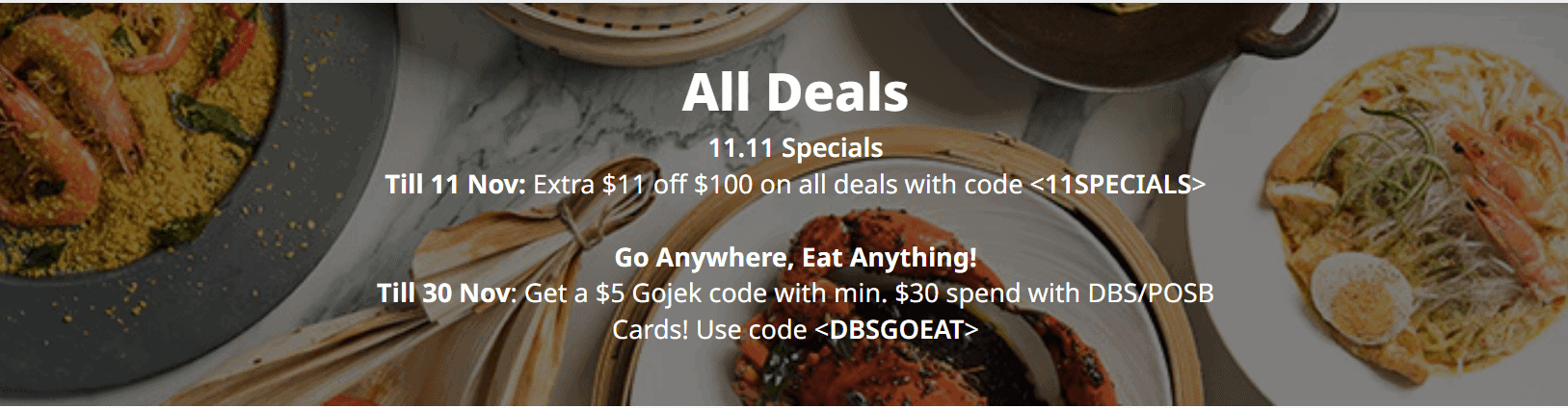 Chope 11.11 dining deals 2022