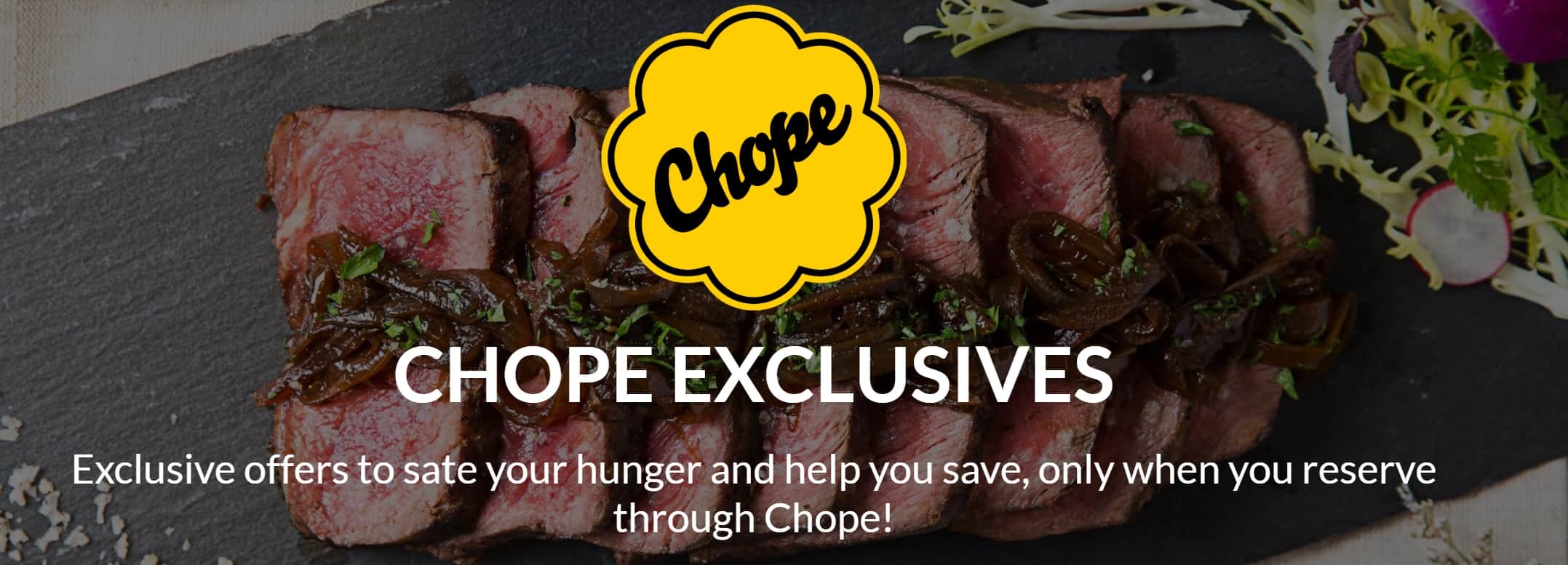 Chope 50 off and 1-for-1